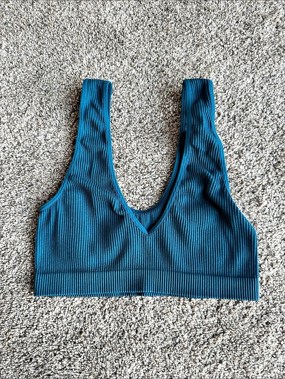 colsie Ribbed Bralette Blue XS